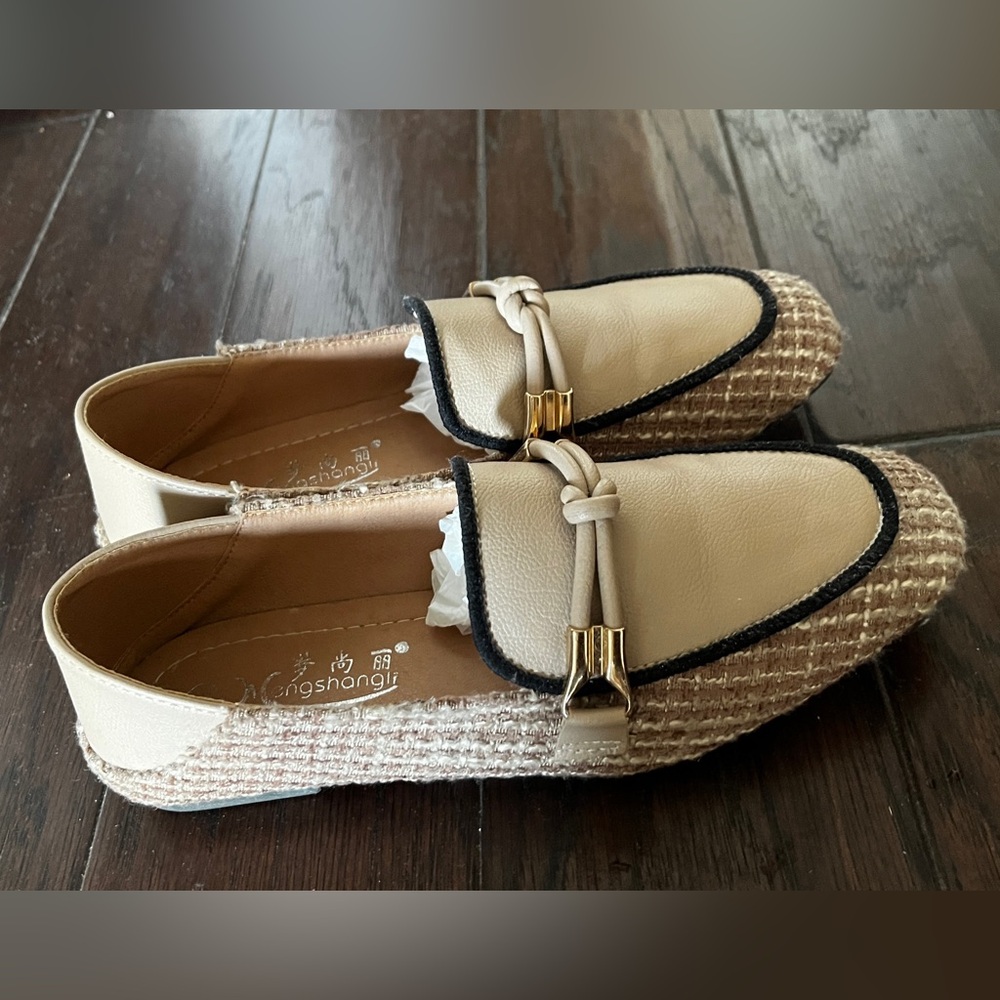 Loafer Shoes For Women, Colorblock Contrast Binding Knot Decor Flats